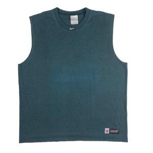 Vintage Nike Basketball Gray Tag Center Check Black Tank Top Men's XL